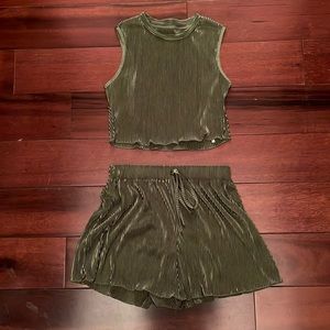 Matching crop top and shorts set